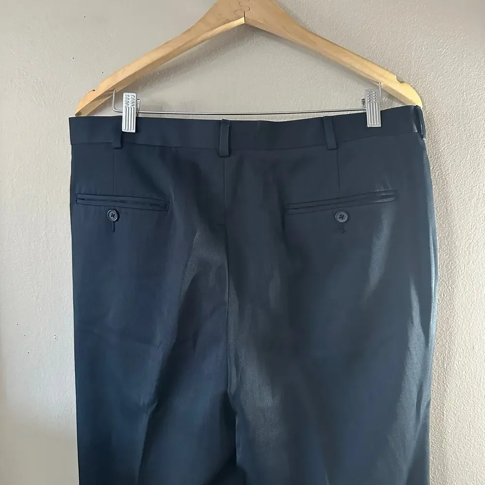 Perry Ellis Portfolio Navy Pleat Front Pants Size 34 X 29